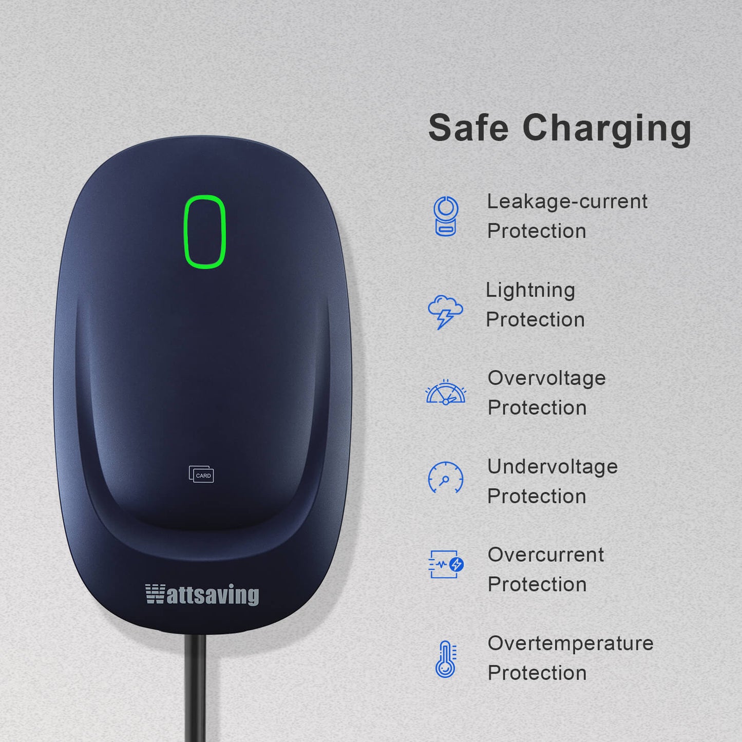Wattsaving US10 9.6kW(40A) EV Charger Wall Mounted